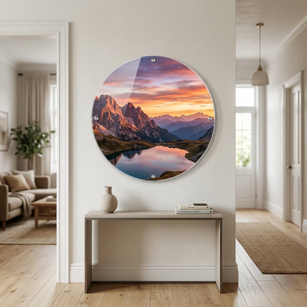 Round personalized photo frame